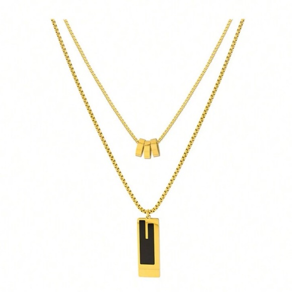 Jewelry - 1pc Double-layer Stainless Steel High-end Necklace
